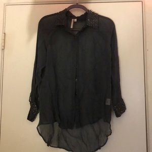 Sheer button down blouse